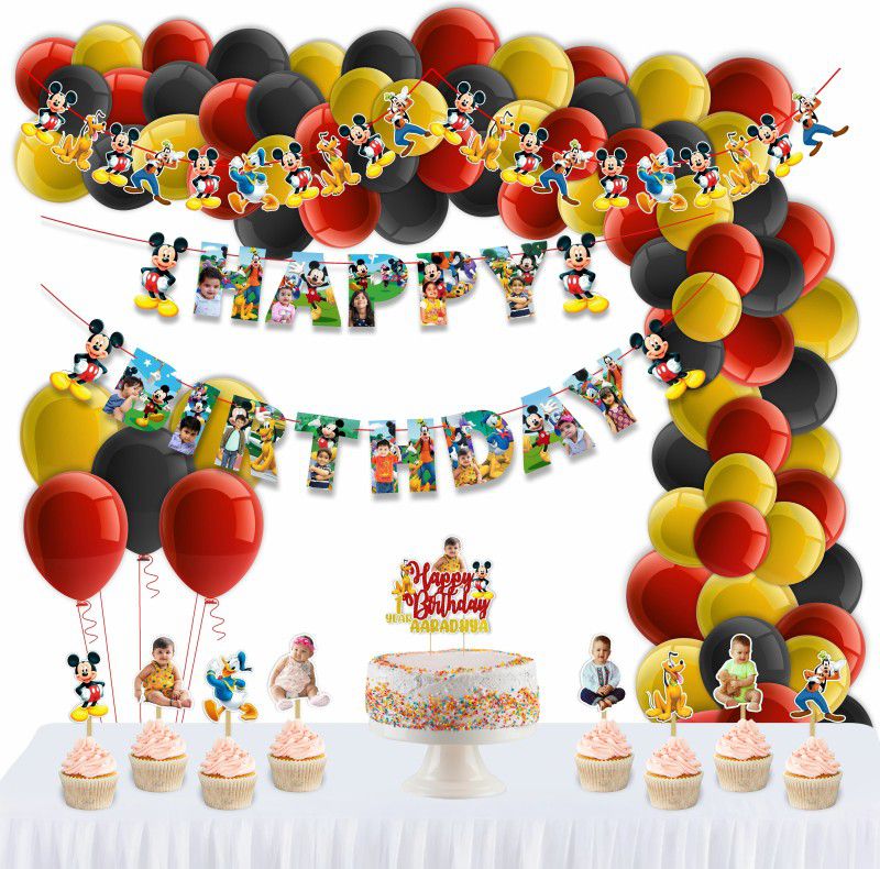 Seyal Personalized/customized (Mickey Mouse-Birthday Combo Sets-Theme Sets  (Set of 1)