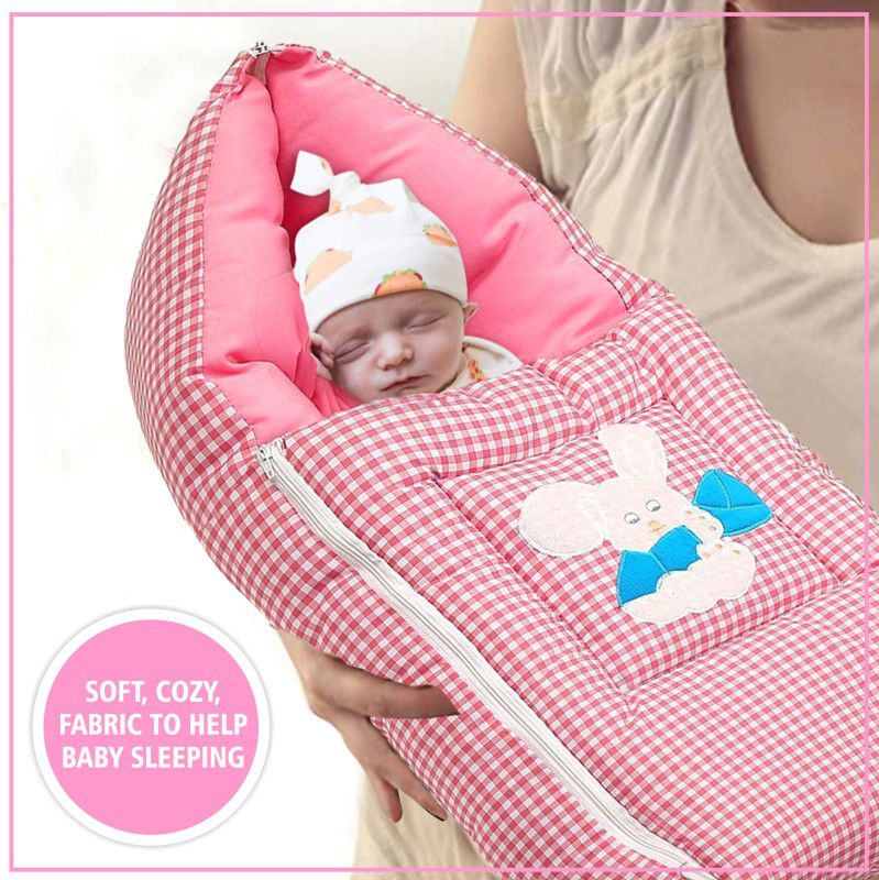 TINY LOOKS Presents Just New Born Baby Baby Sleeping Bag Cum Baby Carry Nest Sleeping Bag  (Pink)