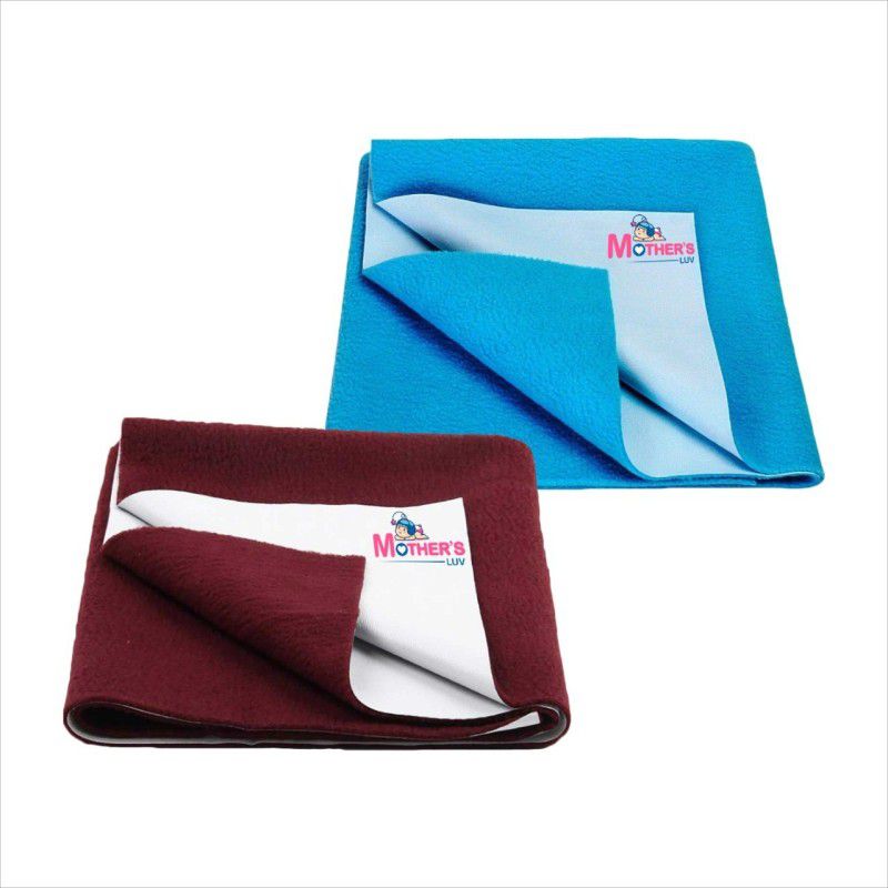 mothersluv COMBO Mothers Luv Water Proof Bed Protector Baby Dry Sheet Fast Dry Cotton Extra Absorbent and Reusable (maroon + sky blue) Size 70cm x 50cm (Children: S,maroon + sky blue) Changing Station  (Blue)