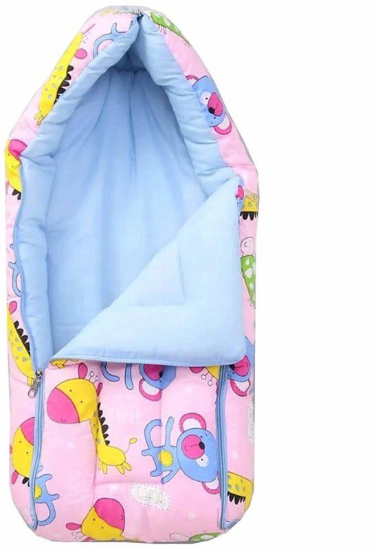 Baby Desire Baby Bed Cum and Sleeping Bag (0 to 3 Months) Sleeping Bag (Pink) Pink Animal Sleeping Bag  (Multicolor)