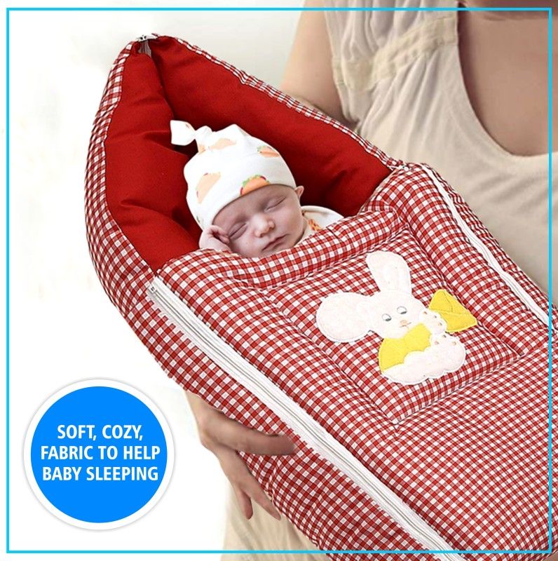 TINY LOOKS Presents Just New Born Baby Baby Sleeping Bag Cum Baby Carry Nest Sleeping Bag  (Red)