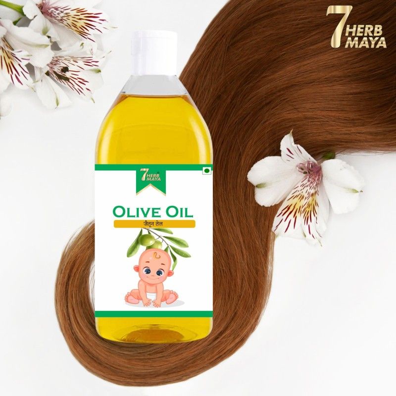 7Herbmaya Cold Pressed Olive Oil For Skin, Hair Jaitun tail & Massage Hair Oil  (100 ml)