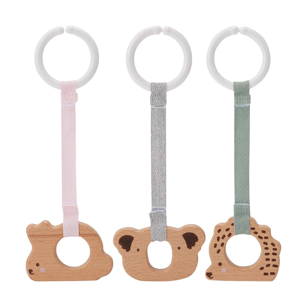 Wooden Teether Pram Toy - Assorted