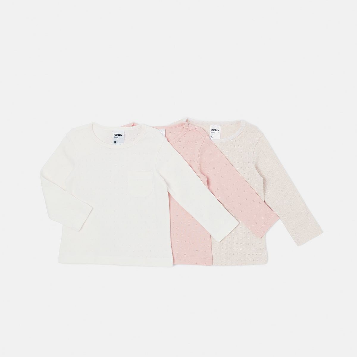 3 Pack Organic Long Sleeve T-shirt