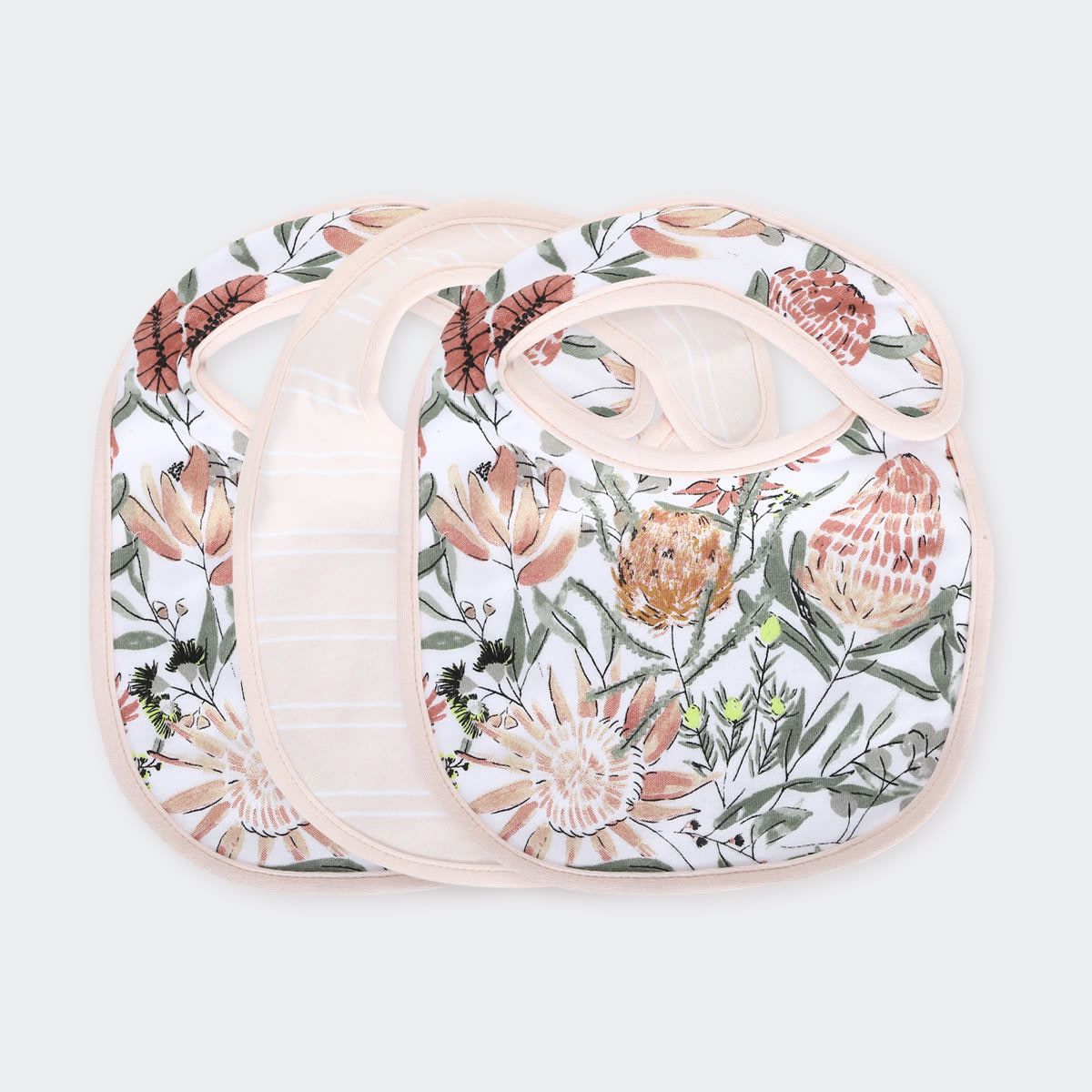 3 Pack Organic Cotton Bibs - Floral