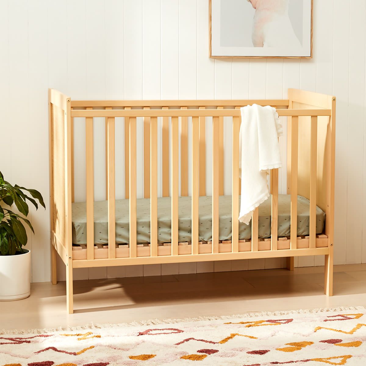 Rattan Wooden Cot