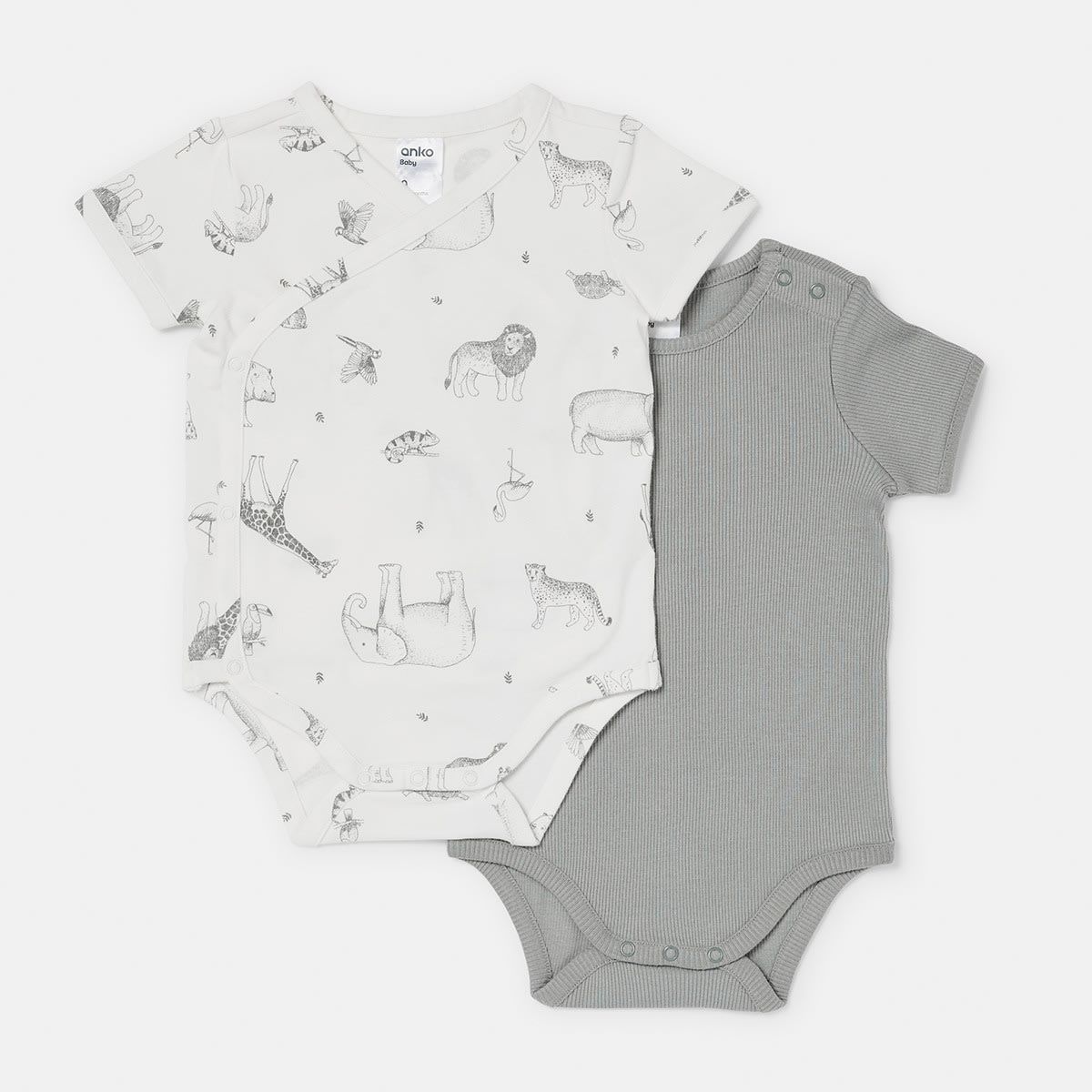 2 Pack Unisex Newborn Short Sleeve Organic Bodysuit