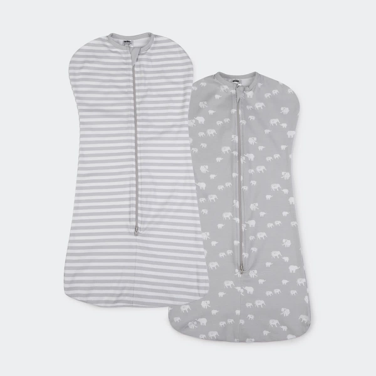 2 Pack Swaddle Pouches - Elephants