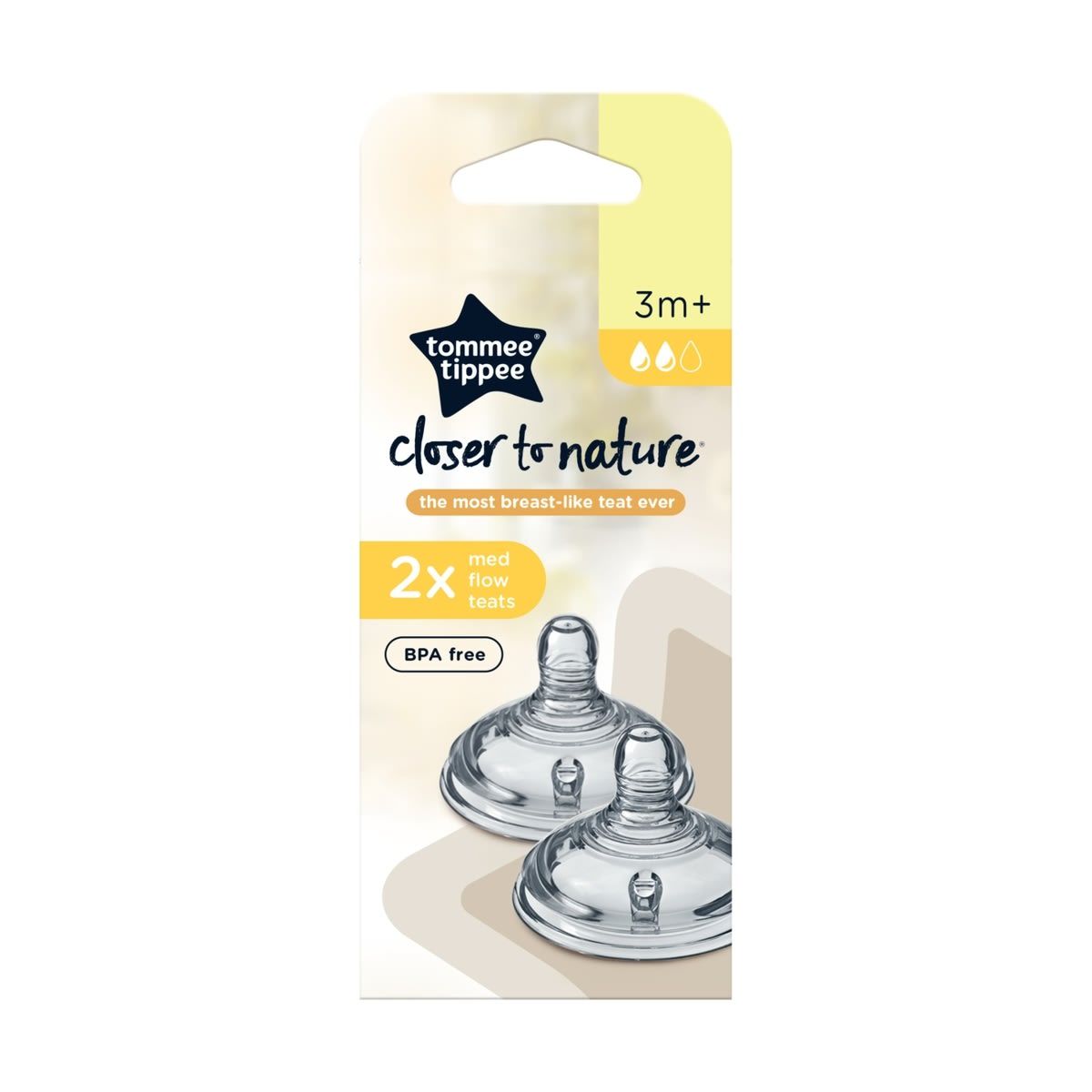 2 Pack Tommee Tippee Medium Flow Teat