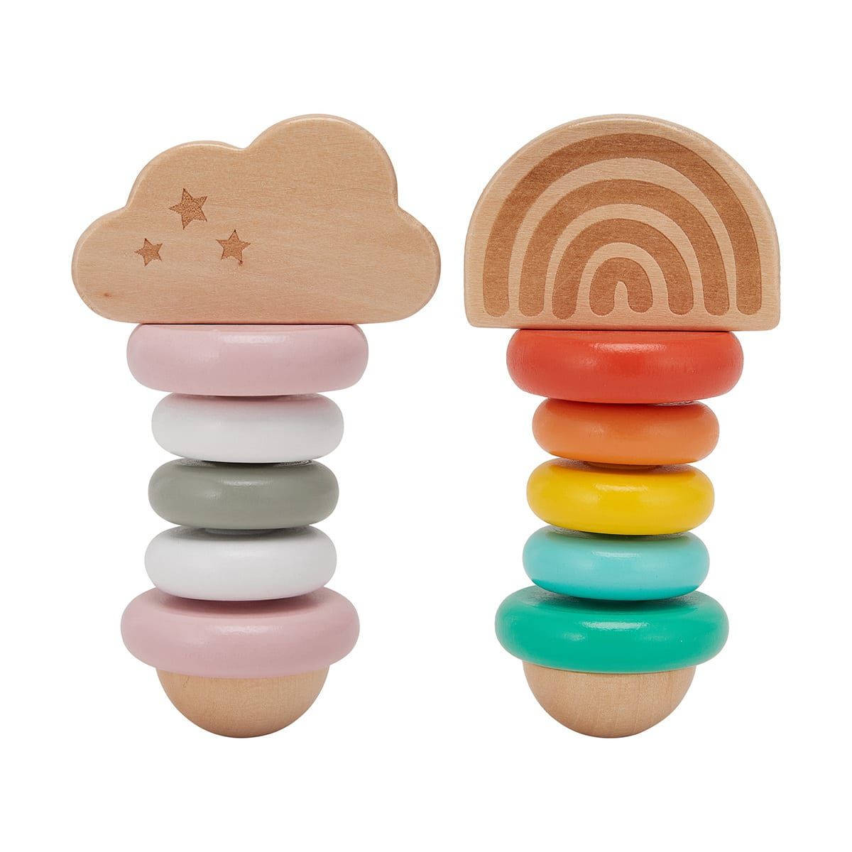 Wooden Ring Rattle - Assorted