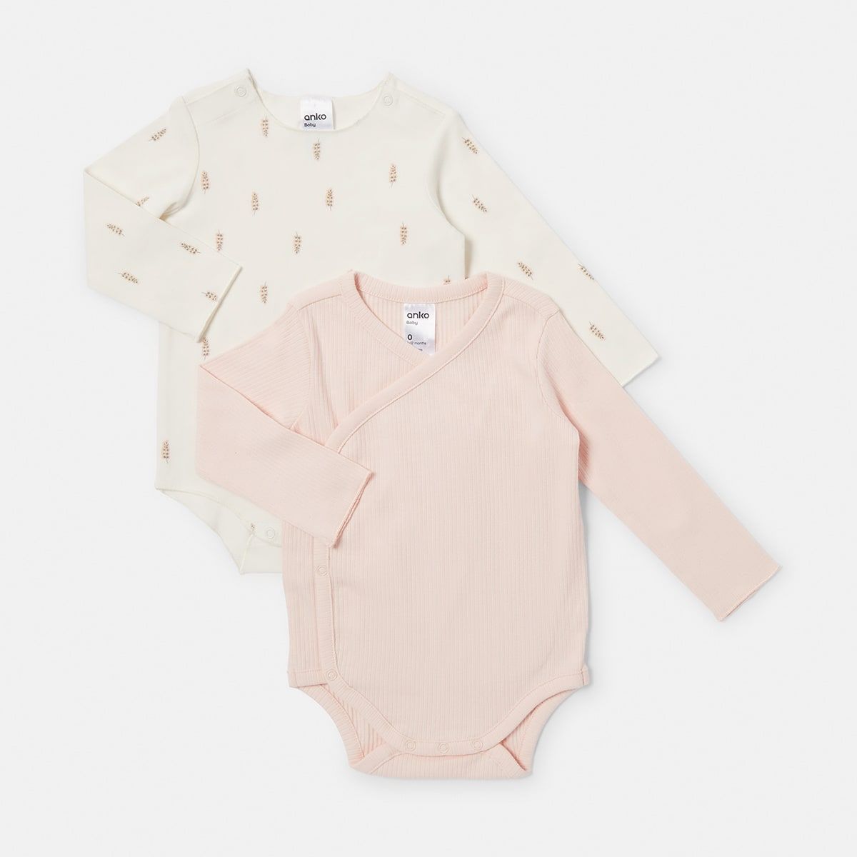 2 Pack Newborn Organic Long Sleeve Bodysuit