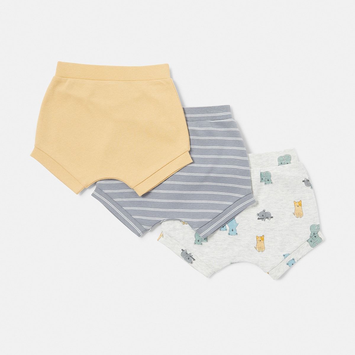 3 Pack Ribbed Shorts