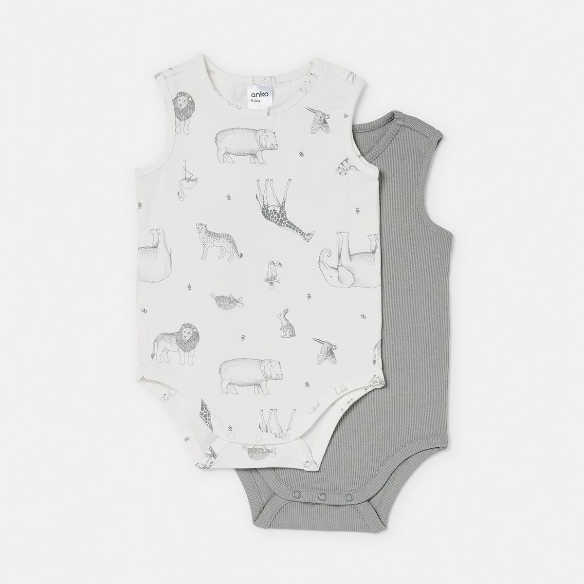 2 Pack Unisex Newborn Sleeveless Bodysuit