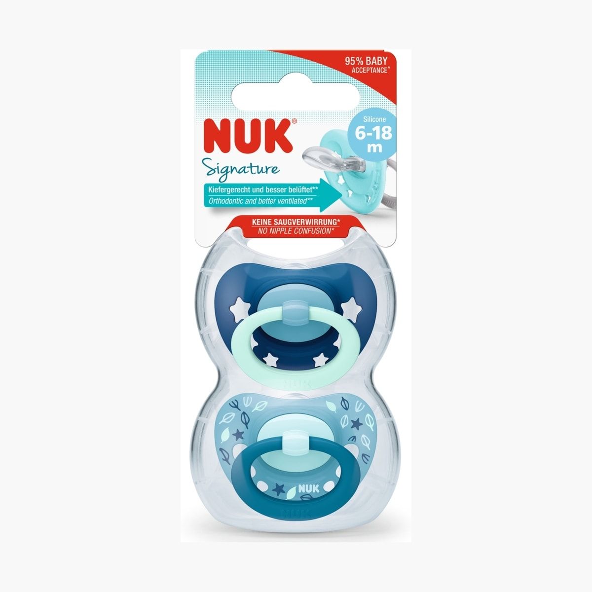 2 Pack NUK Signature Soothers - Assorted