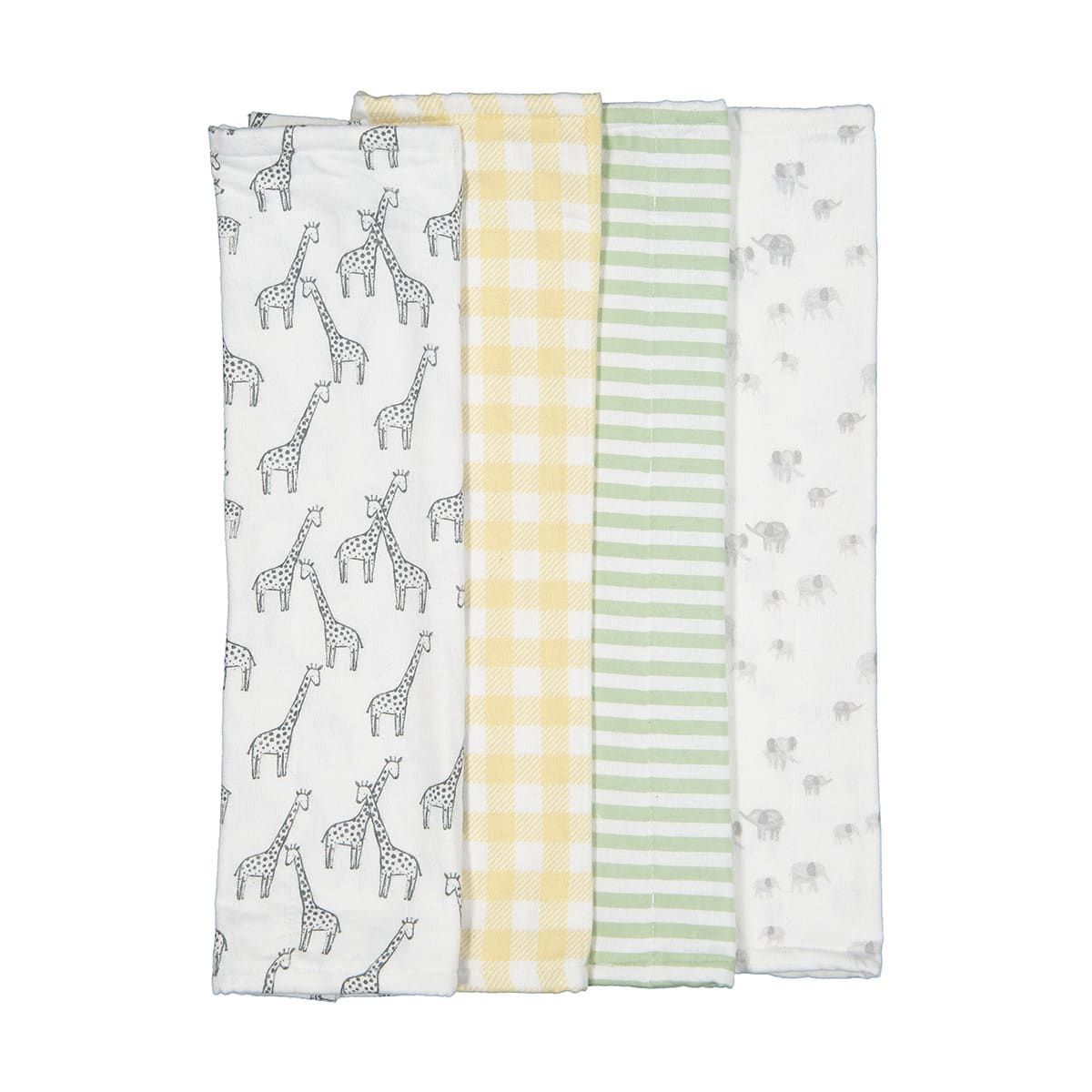 4 Pack Organic Cotton Burping Cloths