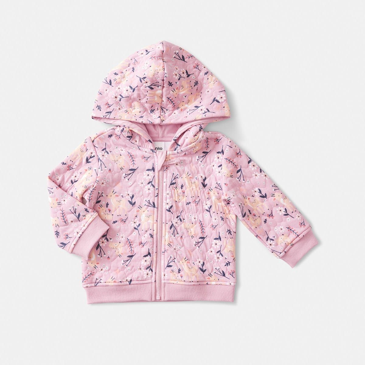 Quilted All Over Print Hooded Sweatshirt