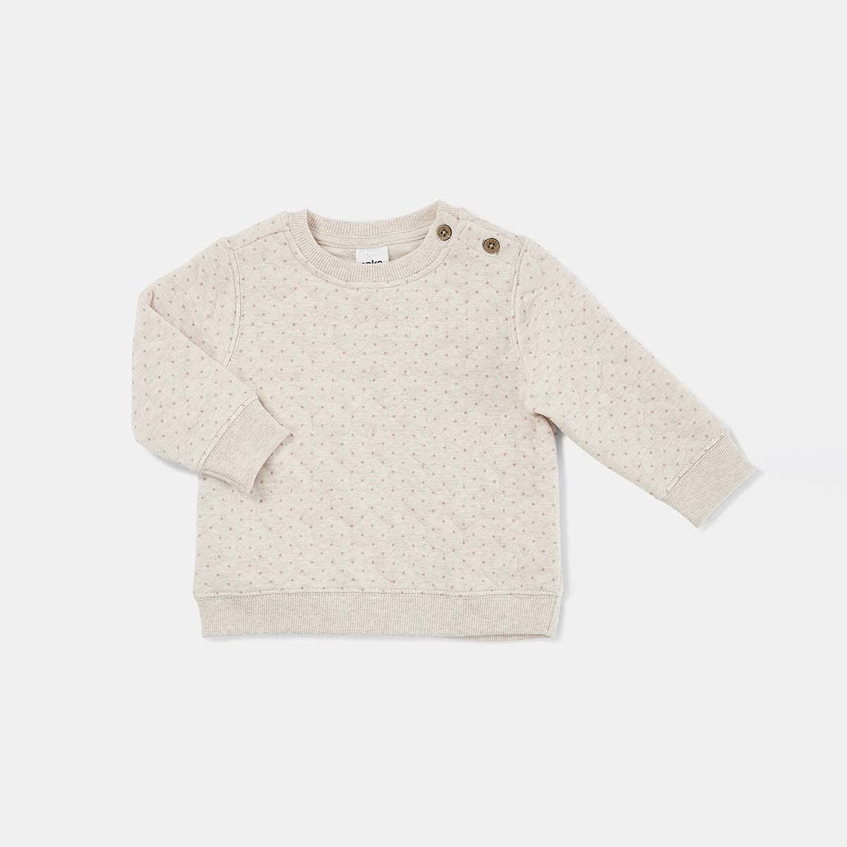 Quilted Crew Neck Sweatshirt
