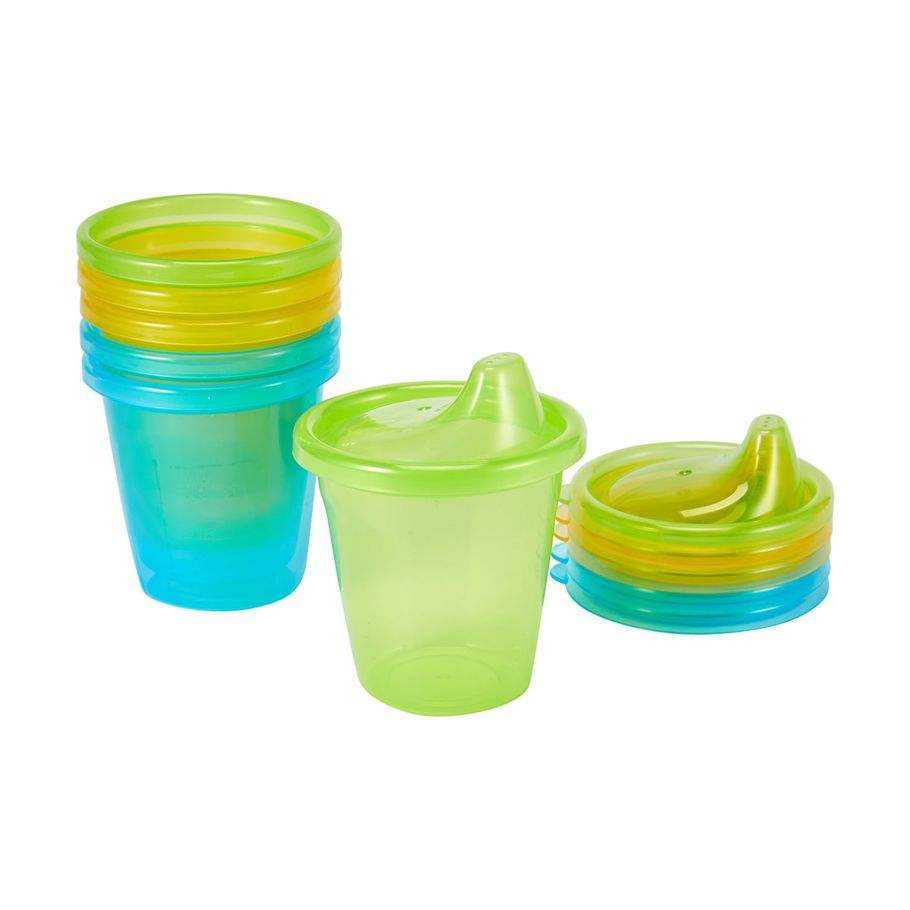 6 Pack Reusable Cups with Hard Spout Lids