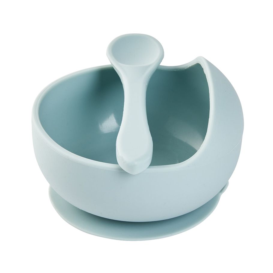 Silicone Suction Lip Bowl & Spoon - Teal