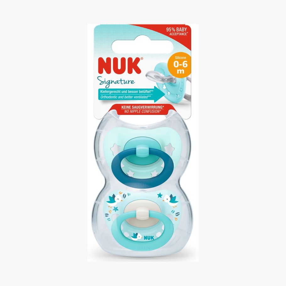 2 Pack NUK Signature Baby Soothers - Assorted