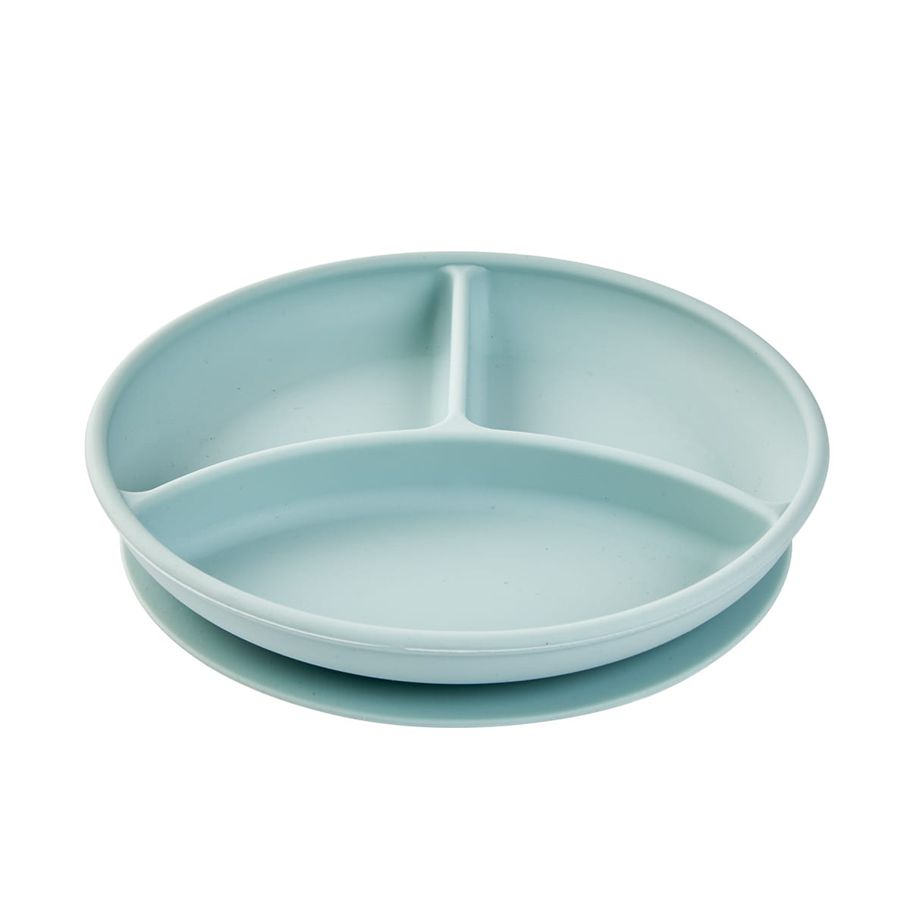 Silicone Suction Divided Plate - Teal