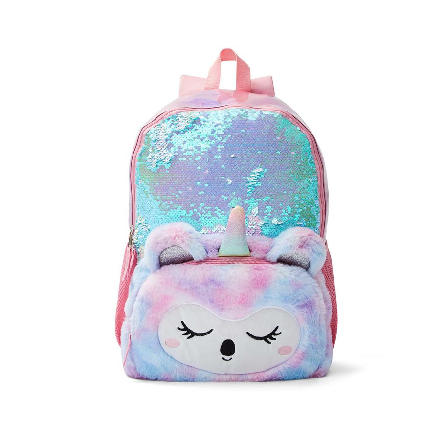 Mixed Plush Backpack - Pink
