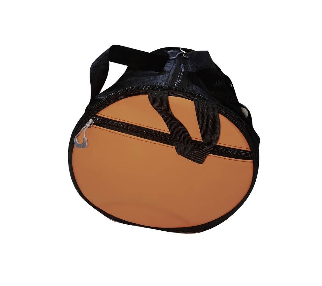 Artificial leather Circle Shaped Travel Bag - Brown