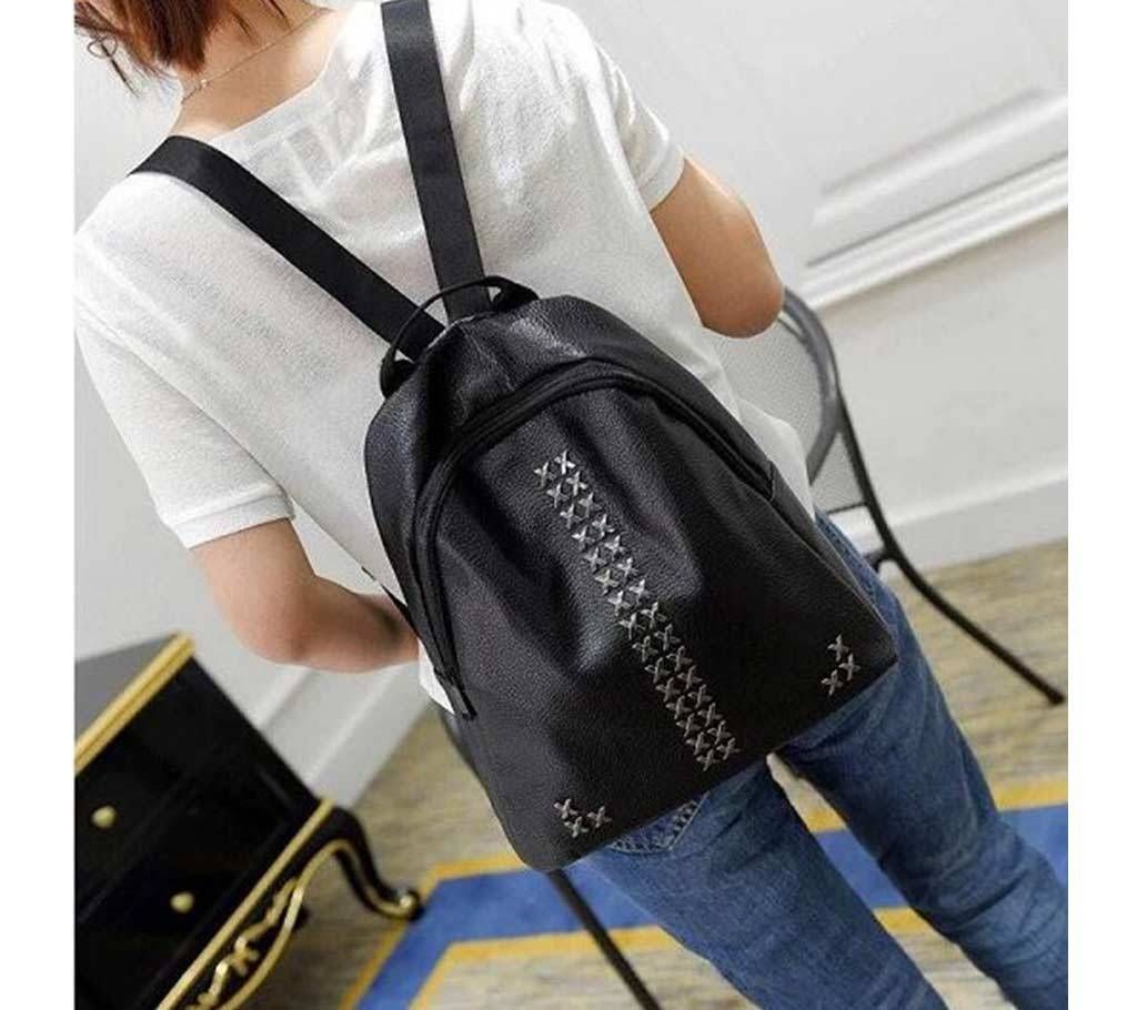 pu leather beautiful girl backpack