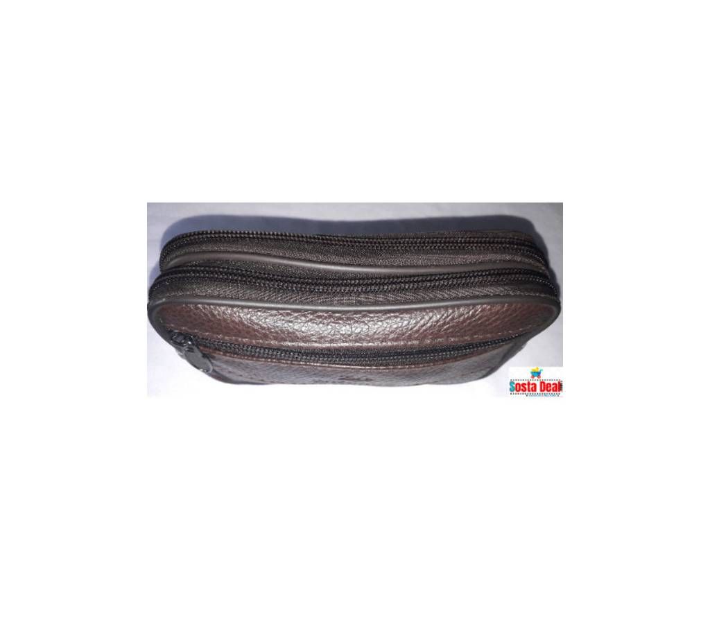 Leather Waist 03 Zippers Pocket Bag