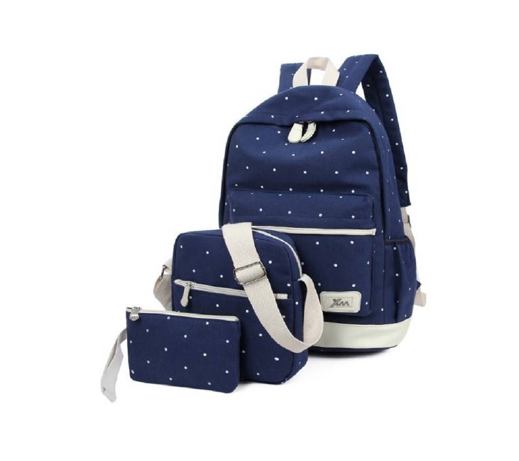 Dark Blue Wave three-piece backpack