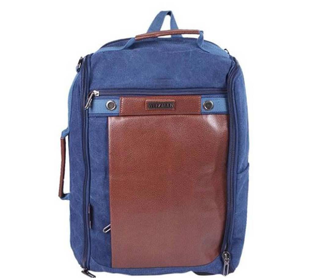 Brown and Peru Denim Backpack