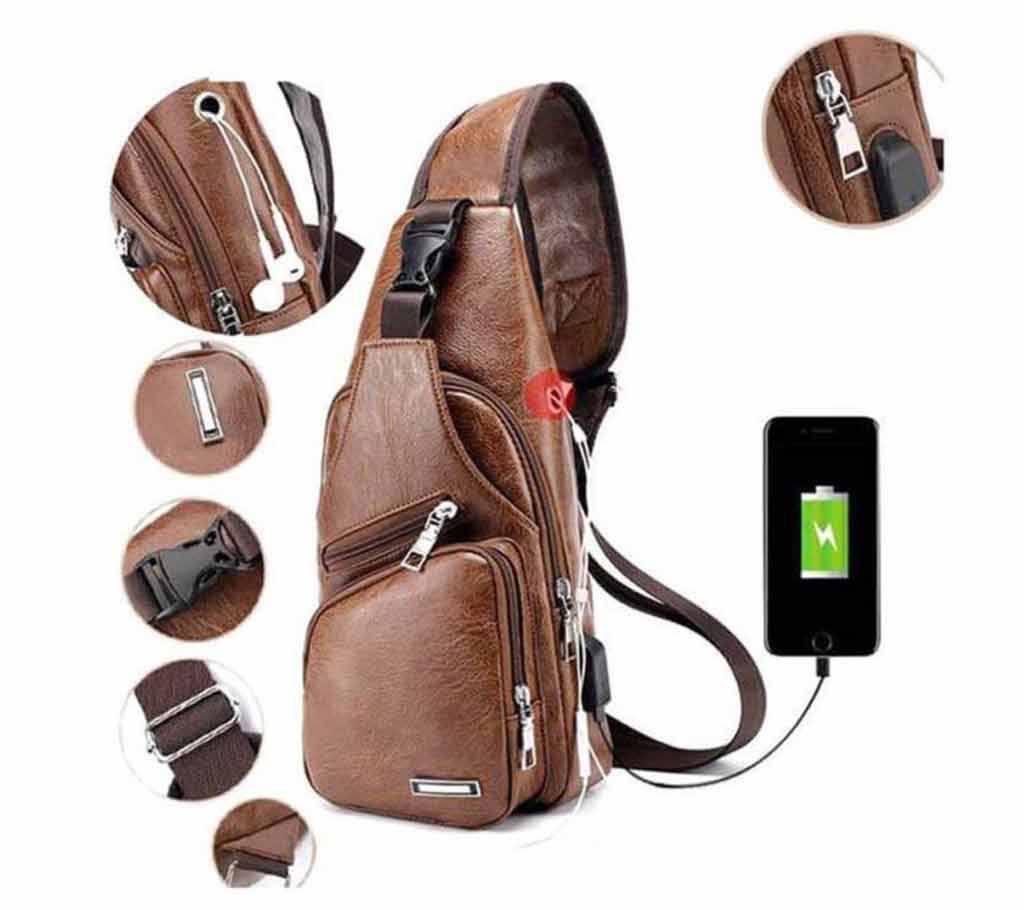 HAODIER Crossbody Leather Backpack - Brown