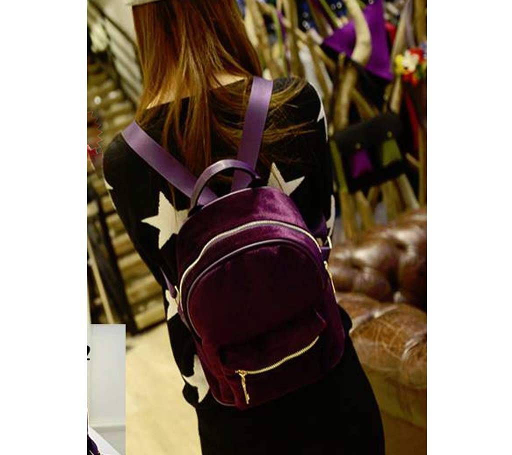Velvet Purple Backpack for Girls
