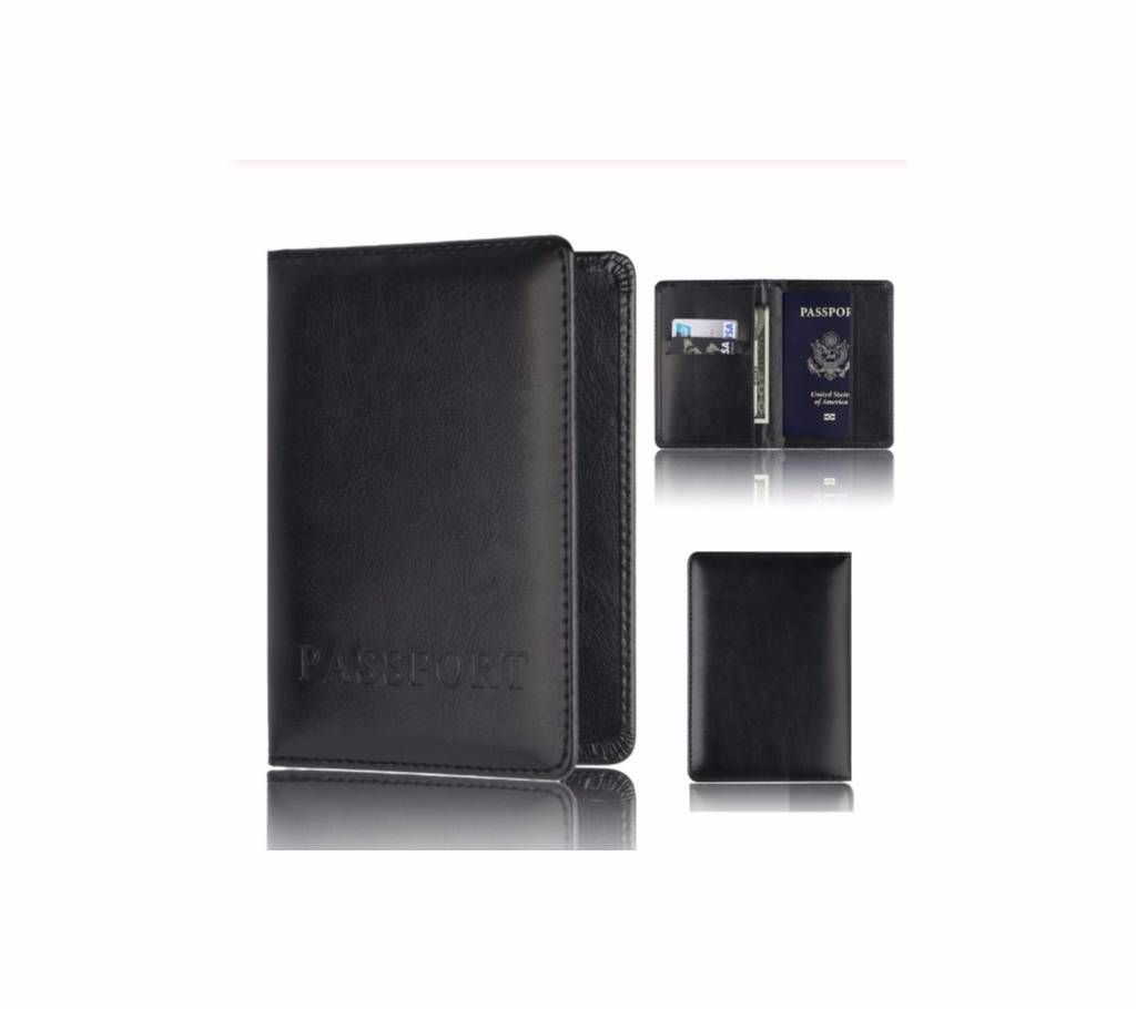 Men's Business Leather Passport&Card Holder Protector Wallet