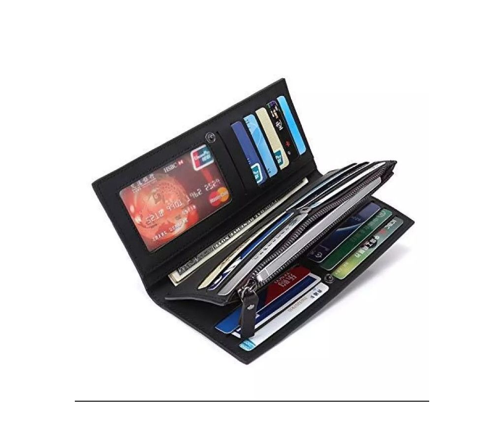 BOGESI Long Black Wallet for unisex