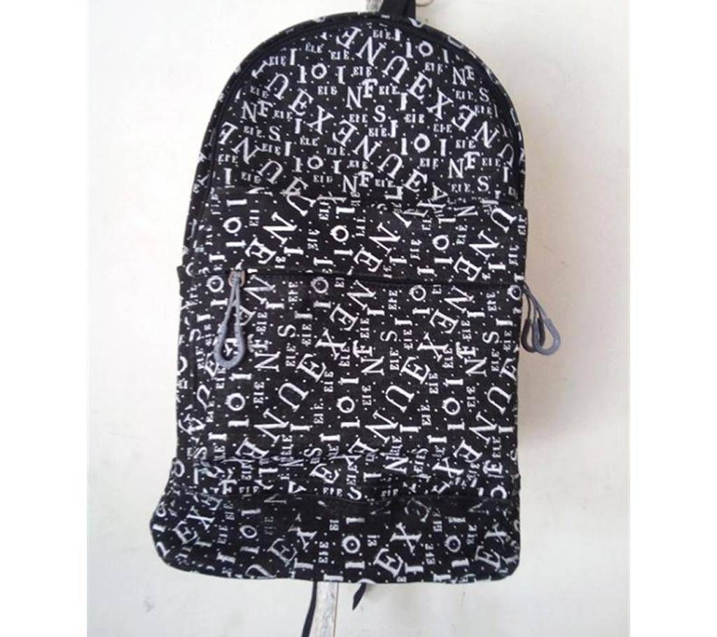 Denim Printed Backpack