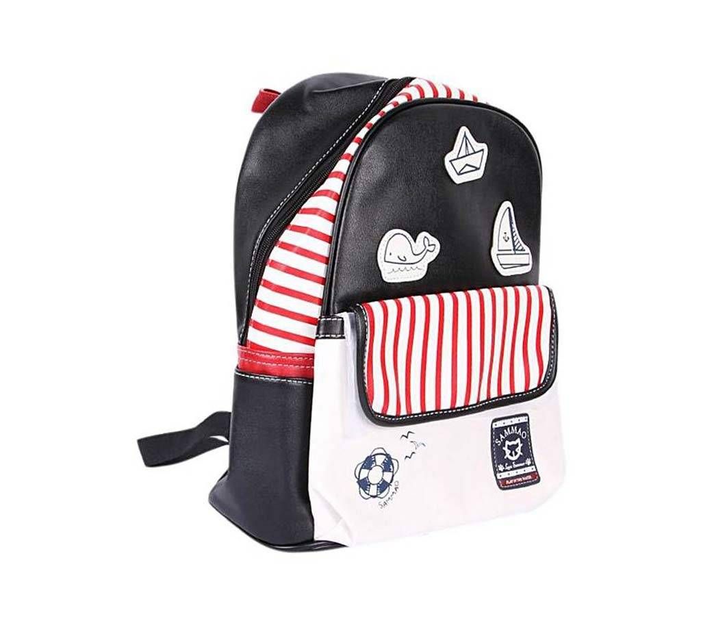 Backpack Black and White Denim Backpack