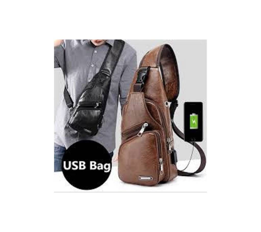 Small Charging leather side bag