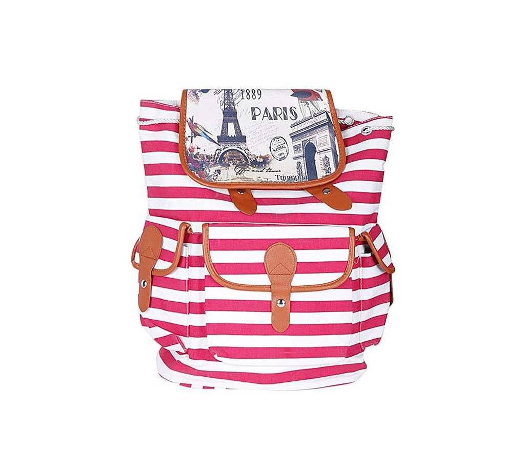 Eastern Bag Gallery Pink and White Polyester Backpack