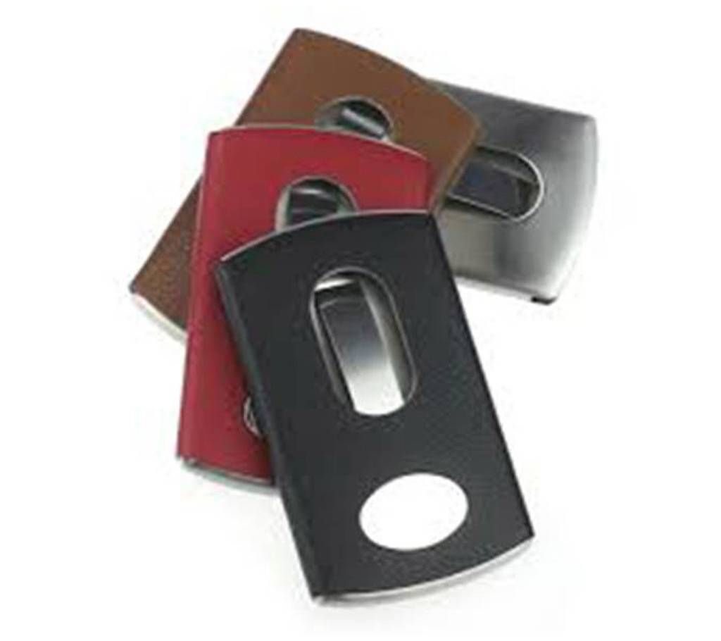 New Thumb Slide Out Men Women Stainless Business Name Card Credit ID Holder
