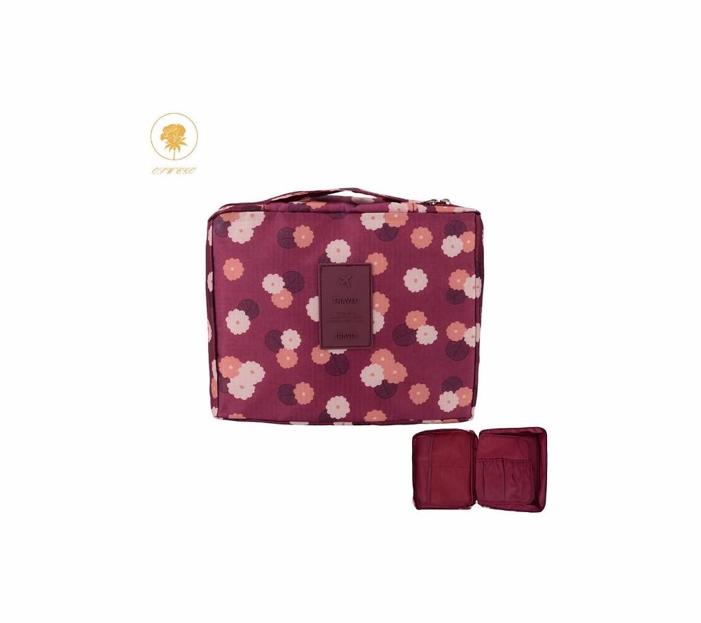 Waterproof Floral Printed Travel Cosmetic Bag For Women