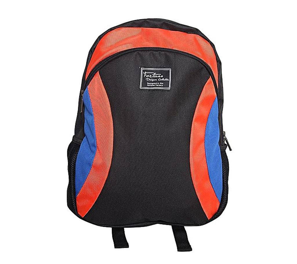 Fortuna Bangladesh Black and Orange Canvas Backpack for Men