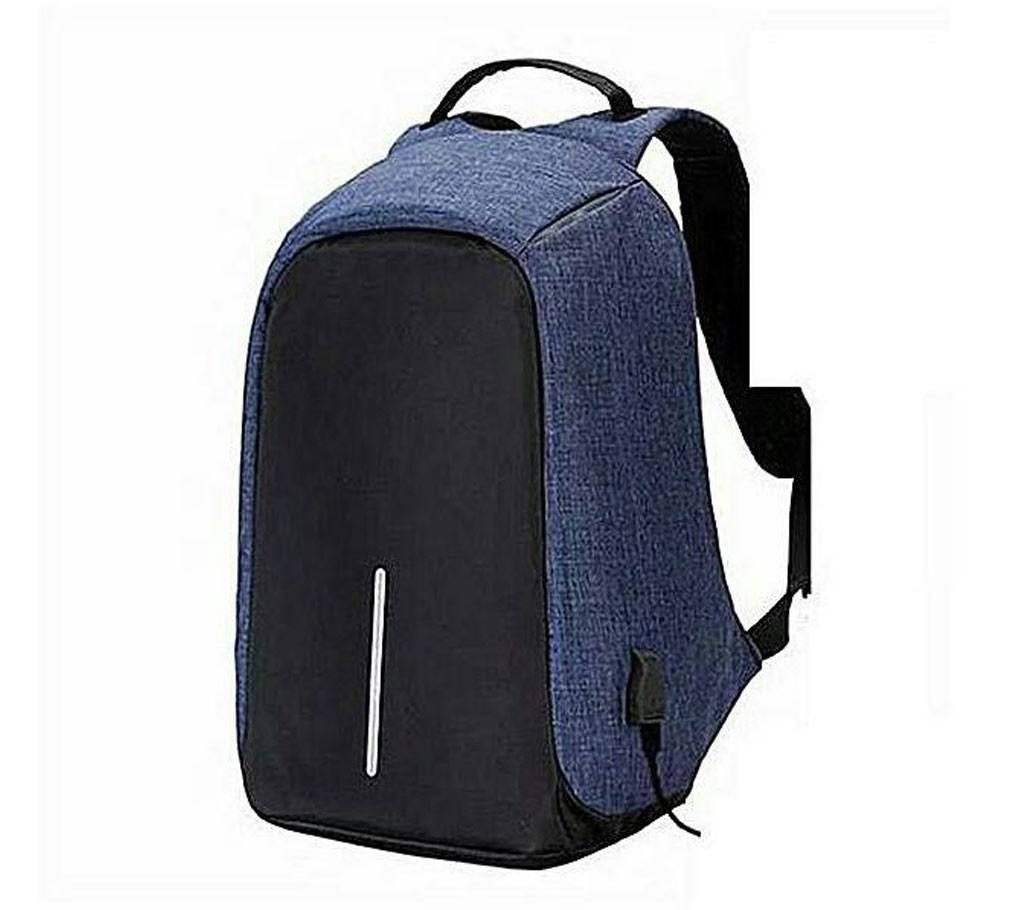 Waterproof Anti-Theft USB backpack blue