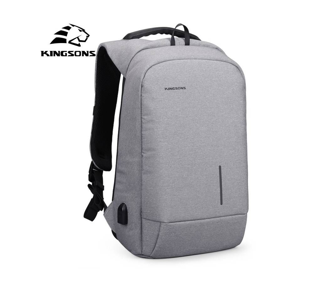 Kingsons USB Charge Anti Theft Backpack - Gray