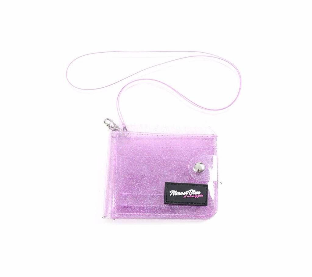 1 PC Candy Color Transparent PVC Folding Card Holder Purse Wallet