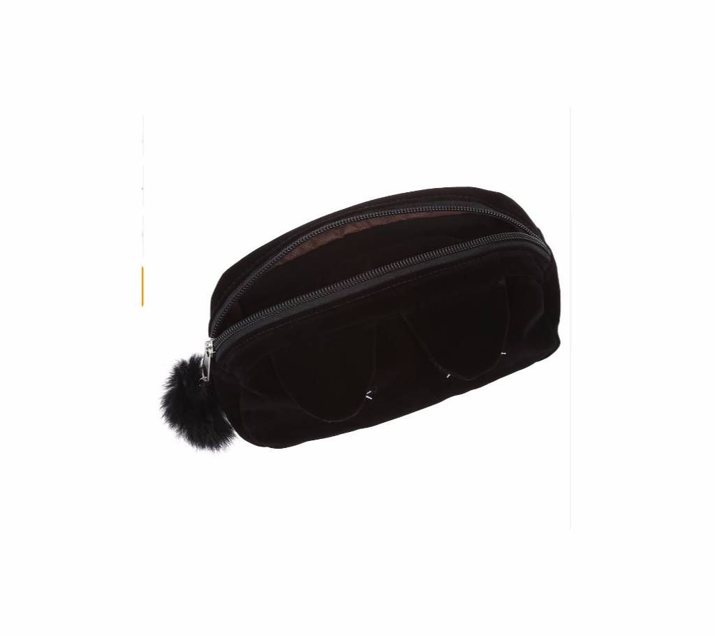 Travel Makeup Pouch Cosmetic Bag (Black)