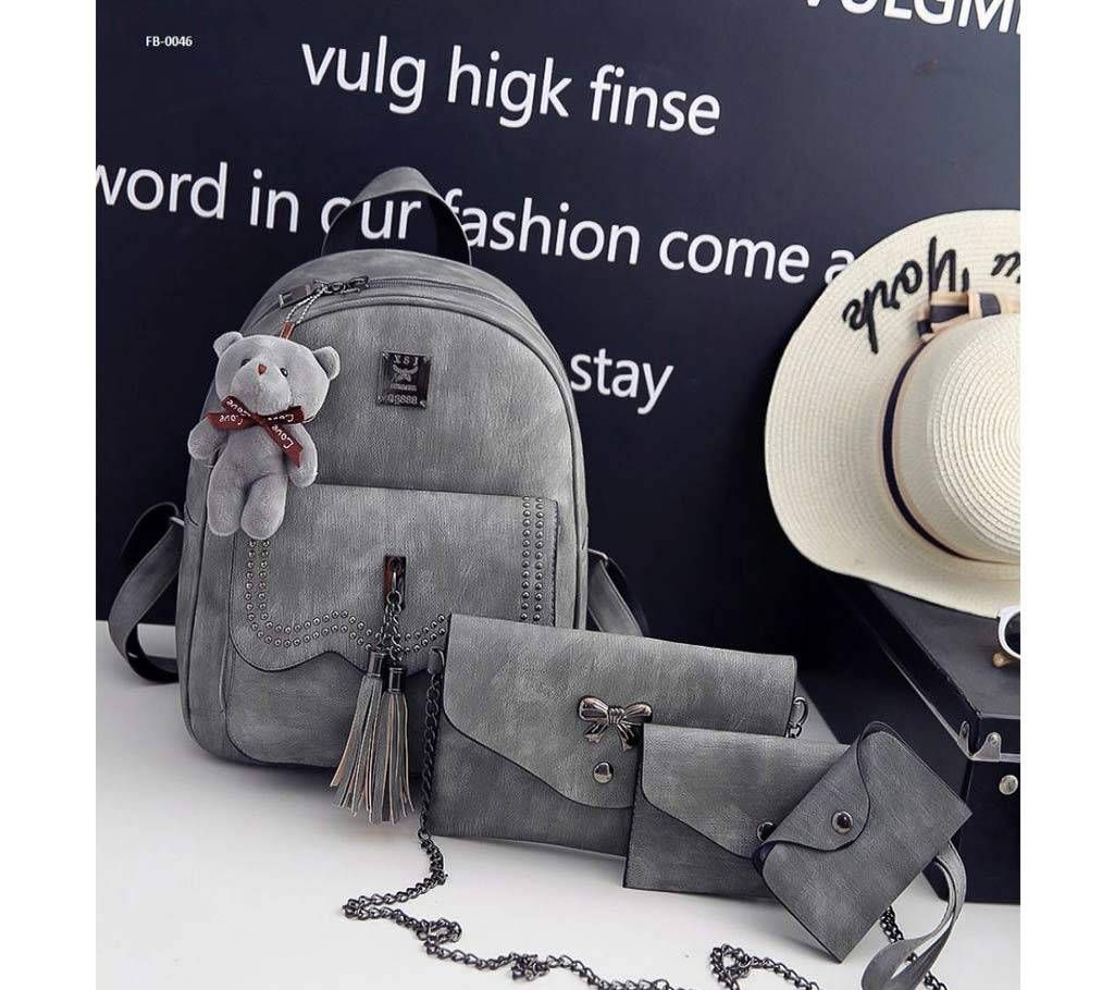 4 in 1 ladies PU Leather Backpack