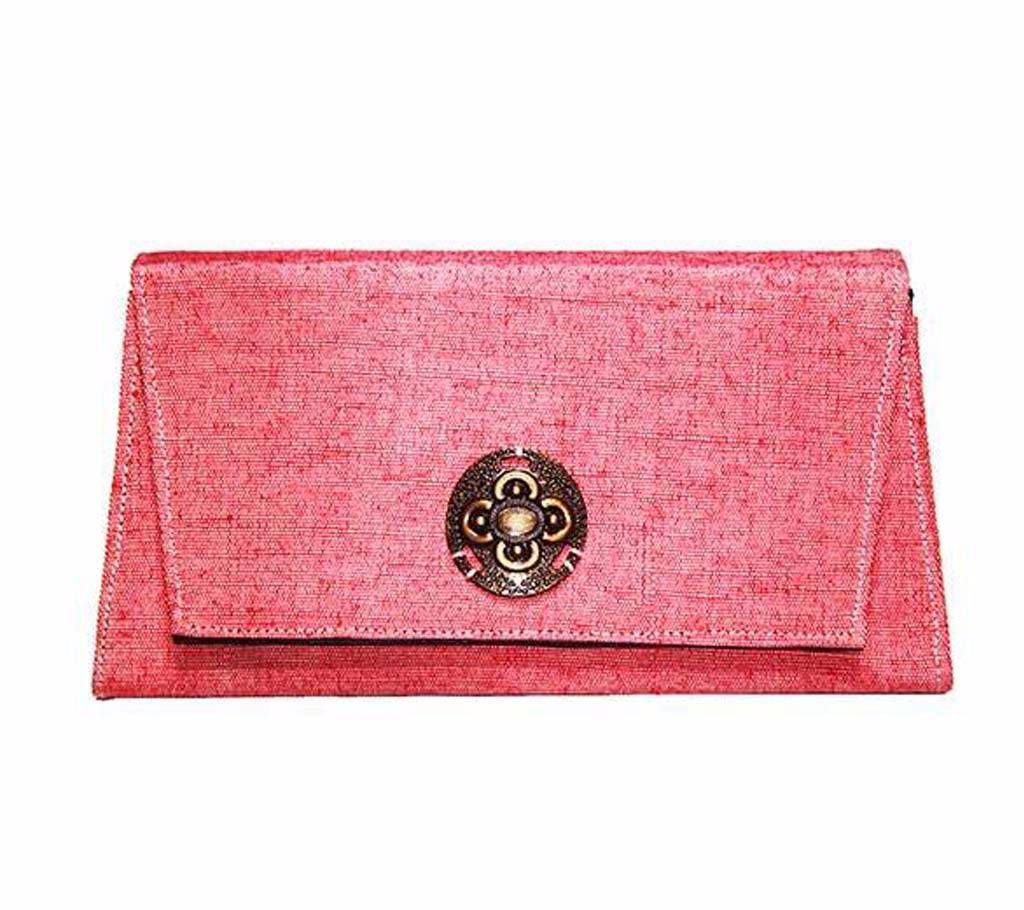 One Button Jute Cotton Party Purse