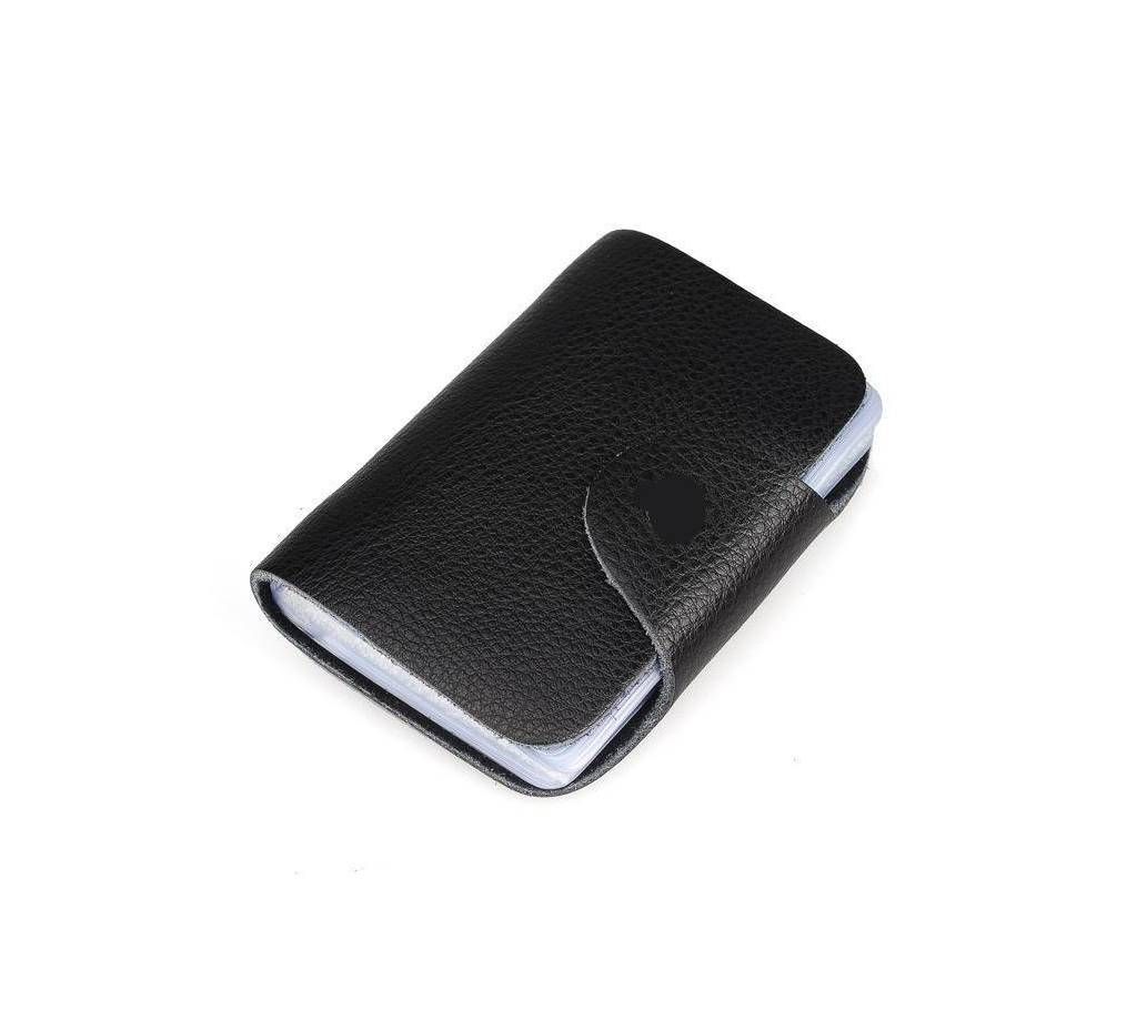 Eaglebuzz Men Black Leather Card Holder
