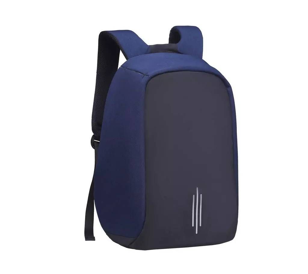 Anti Theft Backpack - Black and Blue